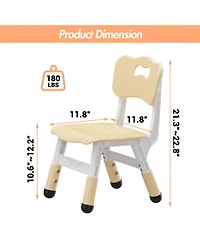 homfan 3-Level Height Adjustable Toddler Chair, Plastic Kids Chair for Boys Girls 2-6, Indoor Home Classroom Nursery Use