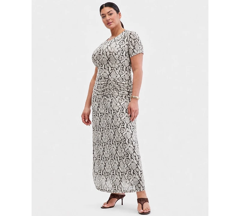 I.n.c. International Concepts Plus Short-Sleeve Mesh Midi Dress, Macy's Exclusive