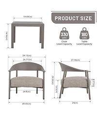 Mondawe Outdoor Accent Chair Set with Coffee Table