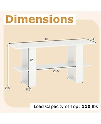 Slickblue Tv Stand with 2 Tiers and Open Storage for 55" TVs