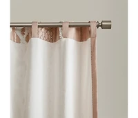 Avobird Cotton Printed Curtain Panel with Chenille Stripe and Lining Blush 50x84