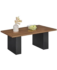 Slickblue Rectangular Coffee Table with Fluted Legs for Living Room Furniture