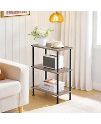 Slickblue Space-Saving Side Table with 3-Tier Open Storage Shelves