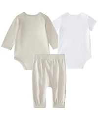adidas Baby Boys 3-Piece Printed Long Sleeve Bodysuit, Short Bodysuit and Pants Set