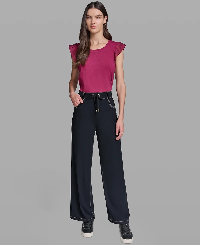 Karl Lagerfeld Paris Women's Pull-On Jersey Pants