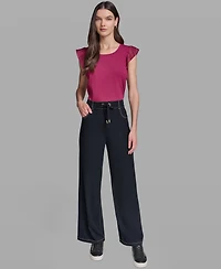 Karl Lagerfeld Paris Women's Pull-On Jersey Pants