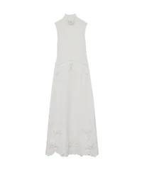 Reiss Women's Rib-Knit Mix Broderie Midi Dress