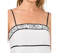Vince Camuto Women's Square Neck Spaghetti Strap Midi Dress
