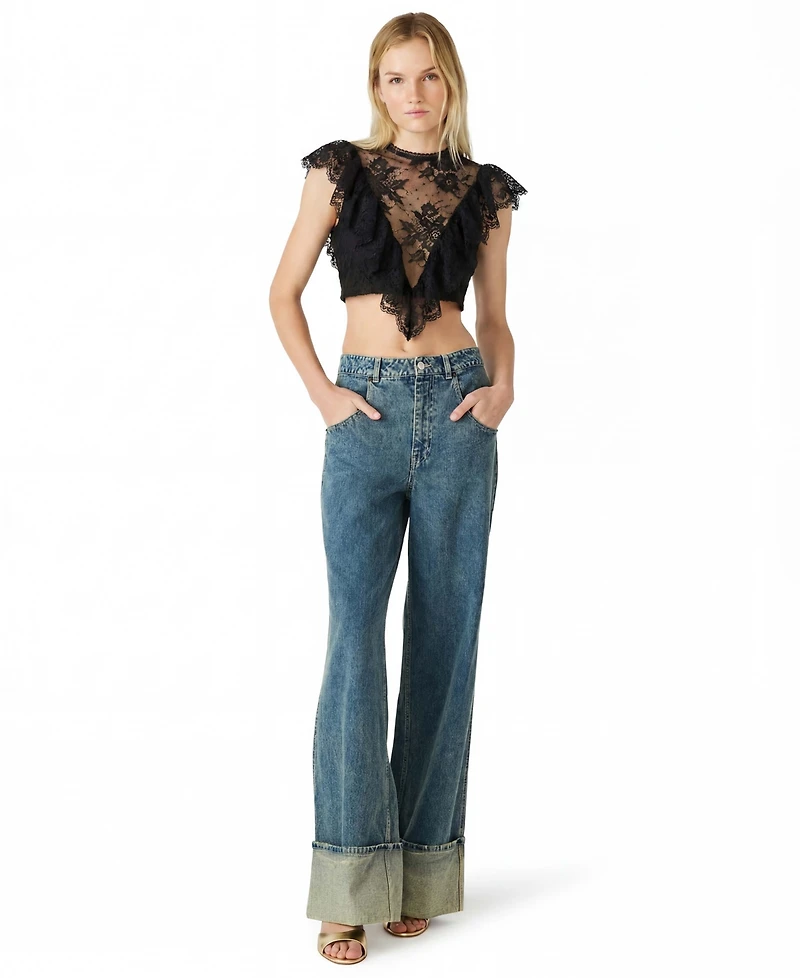 Steve Madden Women's Faya High Round Neck Top