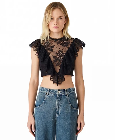 Steve Madden Women's Faya High Round Neck Top
