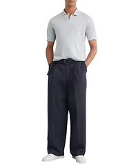 Reiss Men's Duchie Open Collar Merino Wool Polo Shirt
