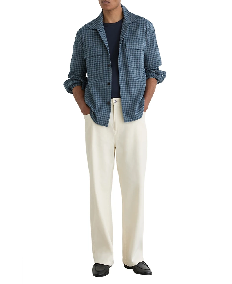 Reiss Men's Sever Linen Check Overshirt