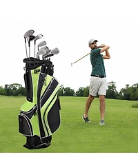 Gymax Golf Stand Bag 6 Way Divider Golf Carry Bag w/ Straps & 7 Storage Pockets