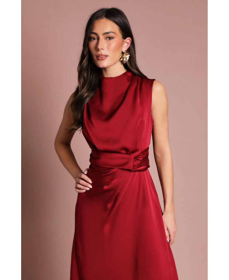 Coast Women's Satin Twist Waist Midi Dress