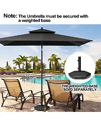 Pellebant 9 x 5 Feet Outdoor Double Top Market Umbrella