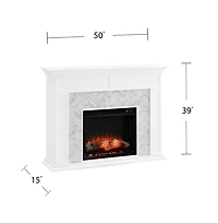 Augusta Home Torlington Marble Tiled Touch Screen Electric Fireplace