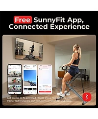 Sunny Health & Fitness Row-n-Ride Squat Machine with Adjustable Resistance and Seating/Handle for Glutes Training, SunnyFit App & 300LB Capacity