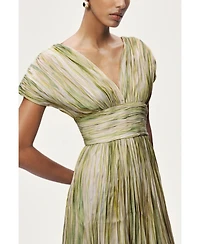 Nocturne Women's Printed V-Neck Midi Dress