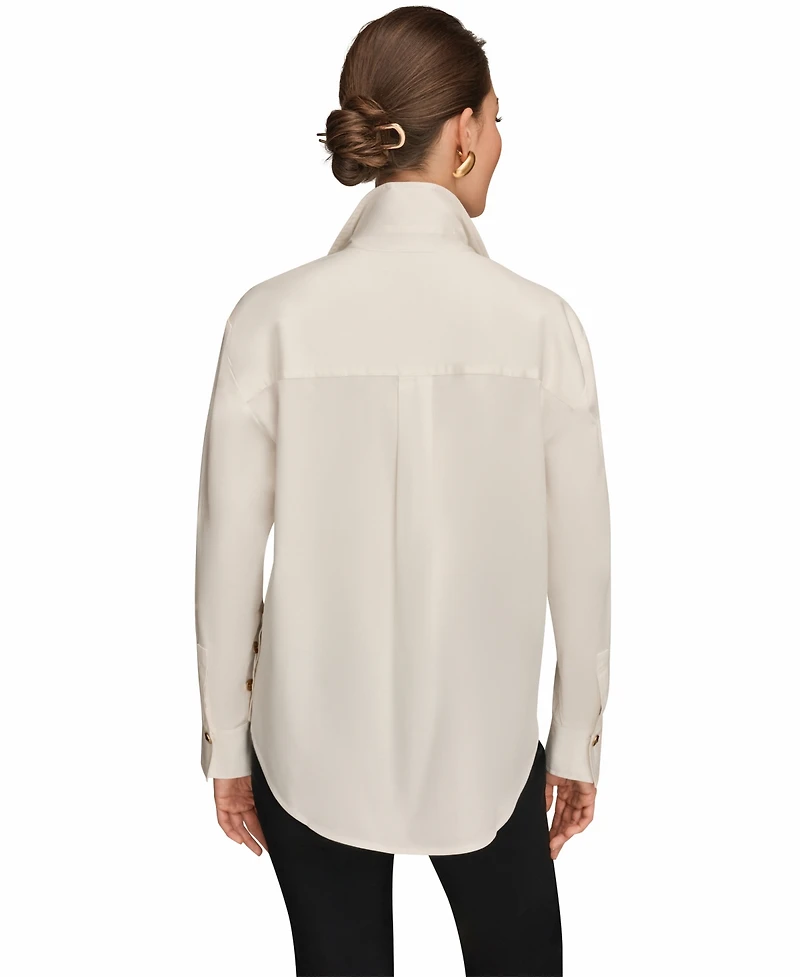 Donna Karan New York Women's Long-Sleeve Button-Up Shirt