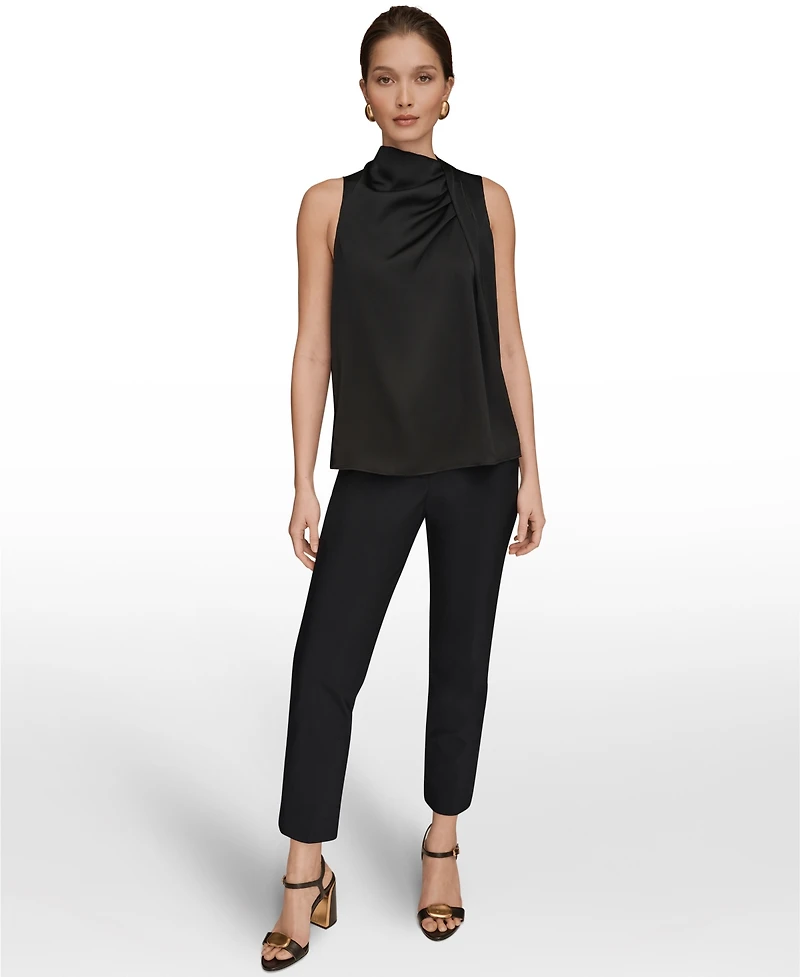Donna Karan New York Women's Sleeveless Twist-Front Drape Blouse