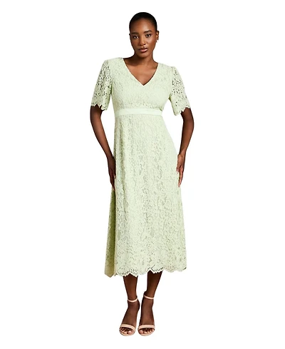 Coast Women's Scallop Hem V-Neck Lace Midi Dress
