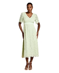 Coast Women's Scallop Hem V-Neck Lace Midi Dress