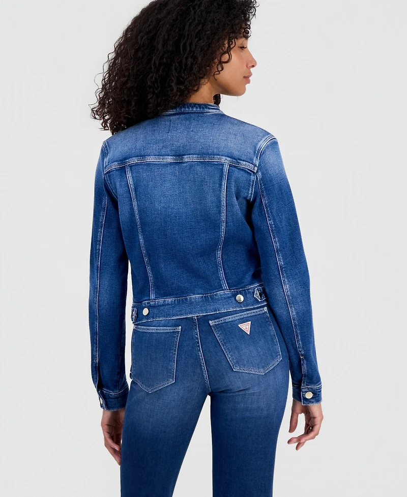 Guess Women's Ivy Chain-Trim Denim Jacket
