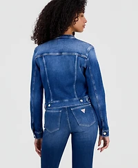 Guess Women's Ivy Chain-Trim Denim Jacket