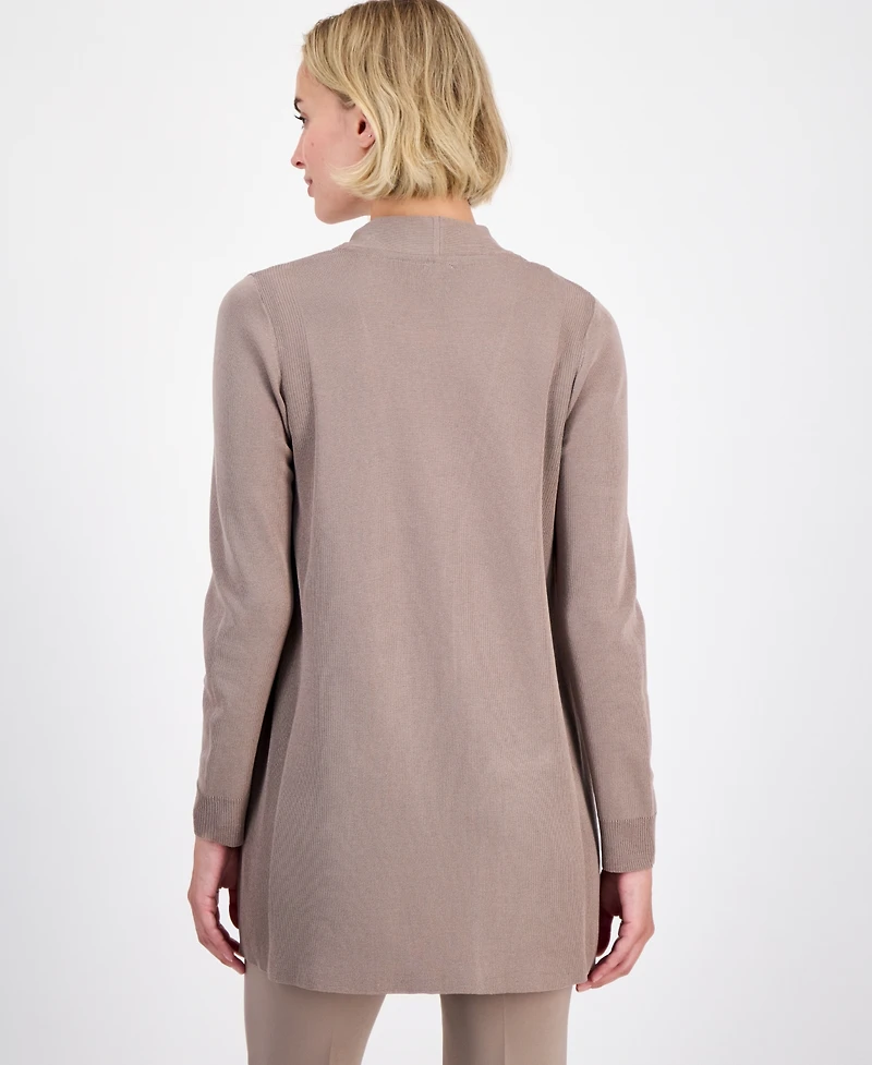 Anne Klein Women's Open-Front Buttoned-Pocket Cardigan