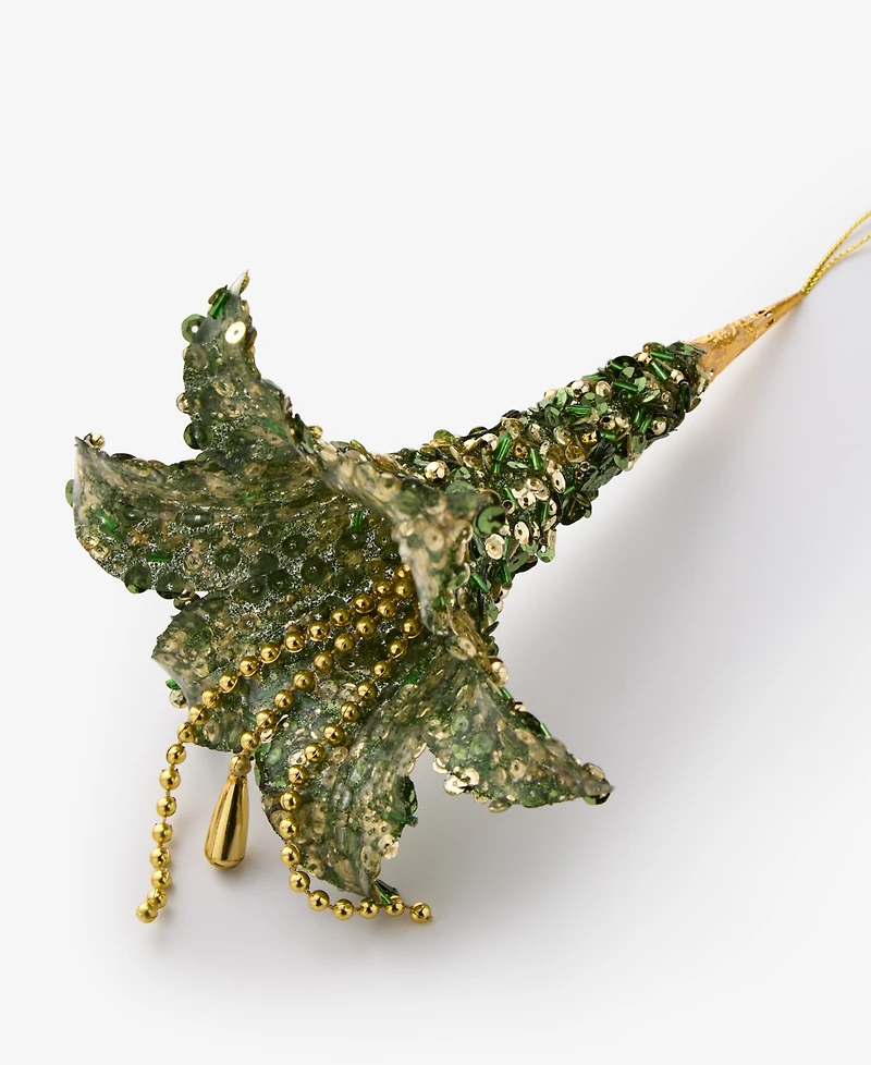 Holiday Lane Enchanted Forest Trumpet Flower With Dangle Ornament, Macy's Exclusive