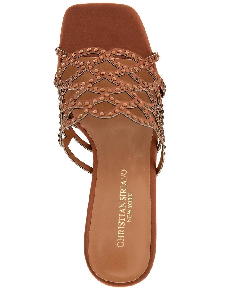 Christian Siriano Women's Francez Scalloped Rhinestone Heeled Sandal