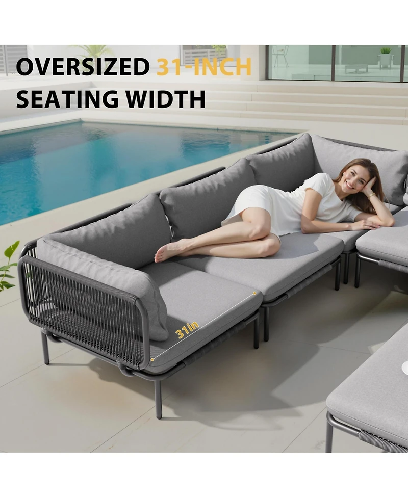 Pellebant Outdoor Patio Cushion Sectional Sofa Set Furniture Diy Free Combination