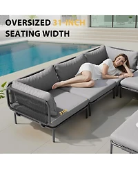 Pellebant Outdoor Patio Cushion Sectional Sofa Set Furniture Diy Free Combination