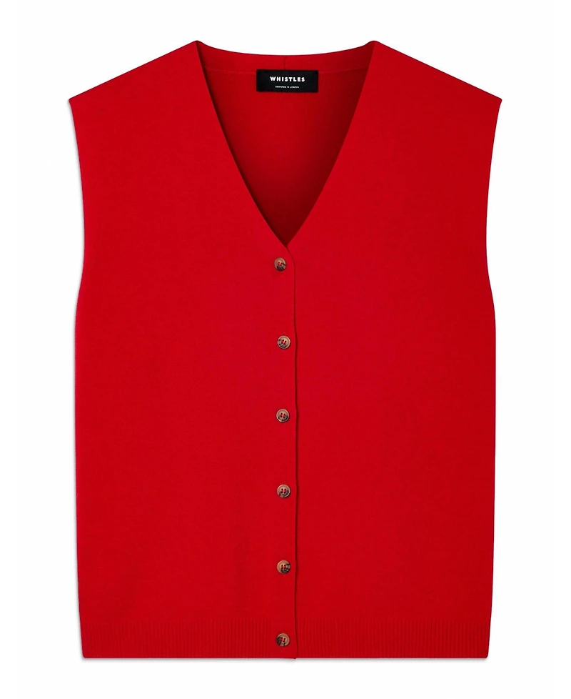 Whistles Women's V-Neck Button Front Knit Tank