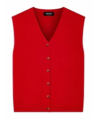 Whistles Women's V-Neck Button Front Knit Tank