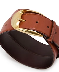 Reiss Women's Sammy Leather Round Gold Buckle Belt