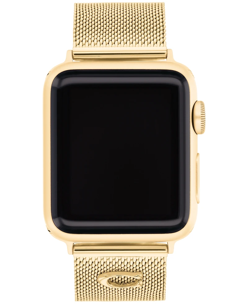 Coach Women's Gold-Tone Stainless Steel Apple Watch Strap 38mm, 40mm, 41mm