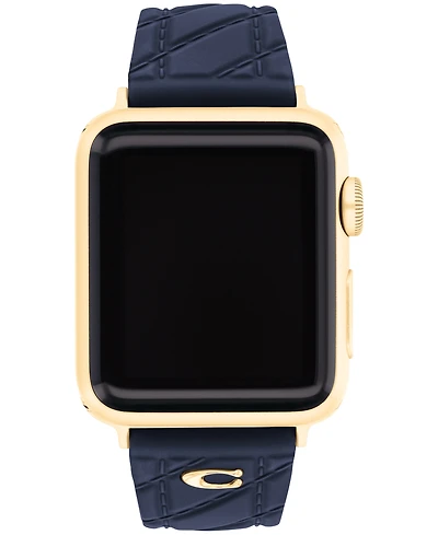 Coach Women's Navy Silicone Apple Watch Strap 38mm, 40mm, 41mm