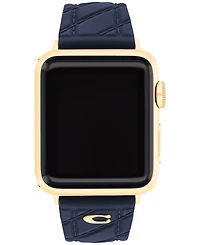 Coach Women's Navy Silicone Apple Watch Strap 38mm, 40mm, 41mm