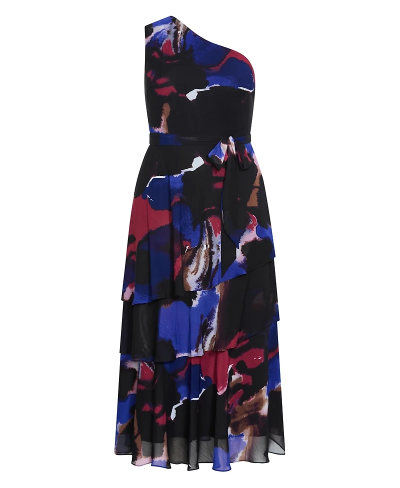 City Chic Women's Plus Rendezvous One Shoulder Maxi Dress