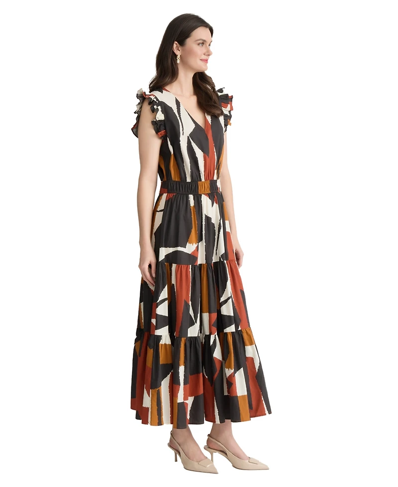 Jones New York Petite Ruffle-Sleeve Cotton Dress