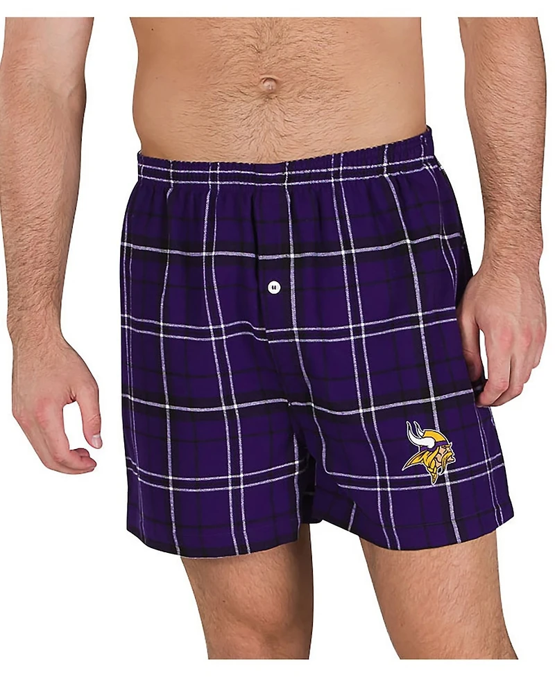 Concepts Sport Men's Purple/Black Minnesota Vikings Ultimate Flannel Boxers
