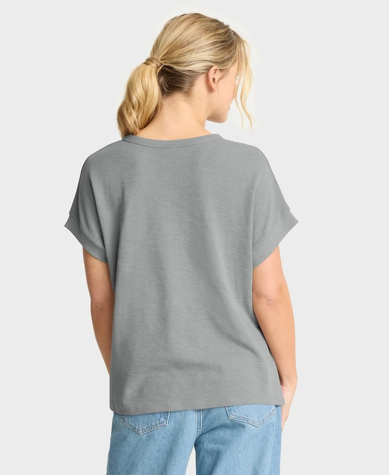 Fanatics Women's Heather Gray Chicago Bears Oversized Hometown Premium Henley Shirt
