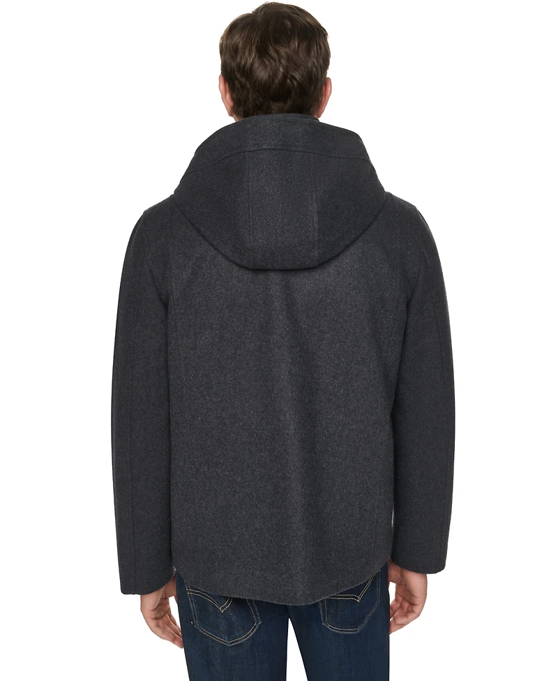Cole Haan Men's Front-Zip Duffel Wool Jacket