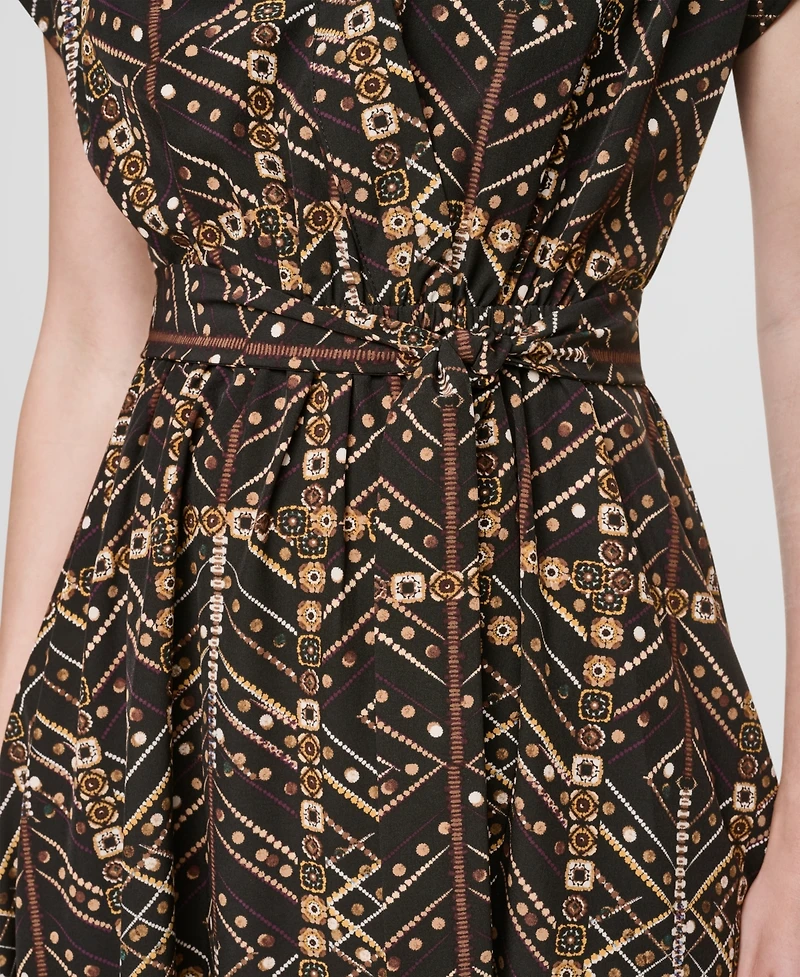 Dkny Women's Surplice Neck Faux-Wrap Midi Dress