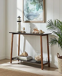 Fairway Avenue Home 28" Bamboo Wood Rectangle 2-Tier Console Table