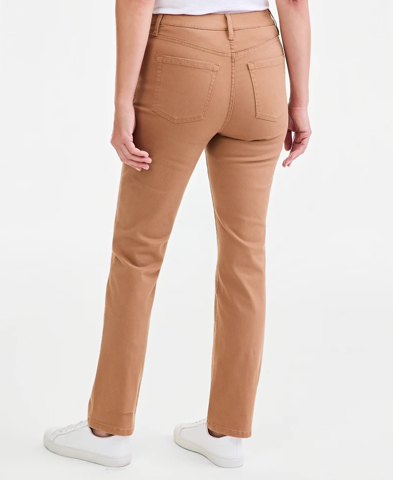 Style & Co Women's Straight-Leg High Rise Twill Pants, Created for Macy's