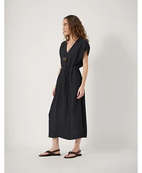 Hush Women's Remy Pleated Linen Blend Midi Dress