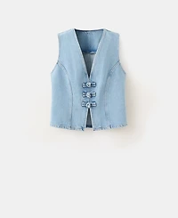 Mango Women's Toggles Denim Top