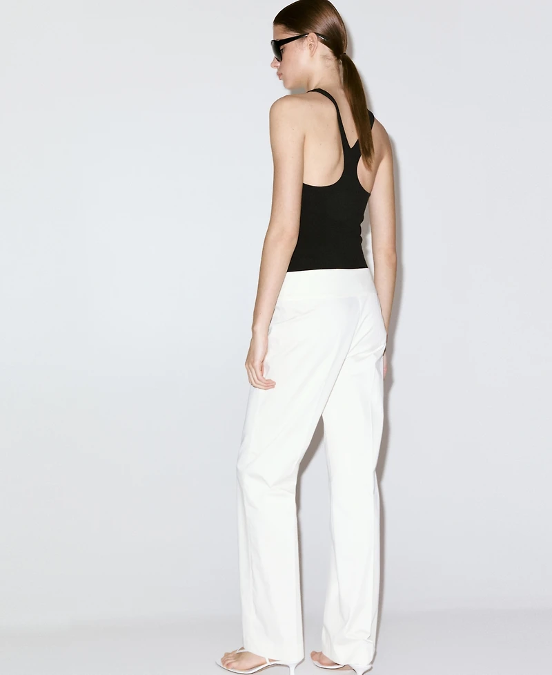 Mango Women's Belt Straight-Fit Pants